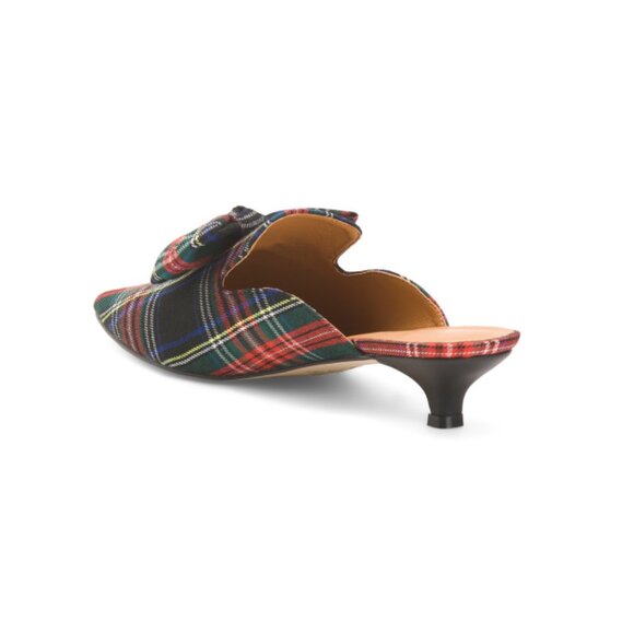 INTENTIONALLY BLANK Tartan Plaid Plaid Carnaby Kitten Heel Mules - Picture 2 of 2